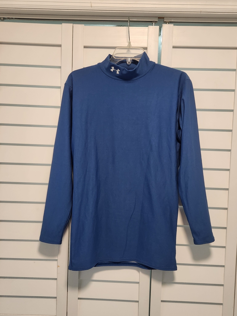 Under Armour Blue Long Sleeve Mock Neck Top Sz XL